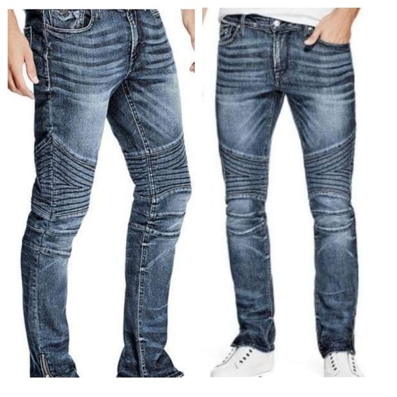 New Mens Sz 32x32 Guess Quilted Moto 